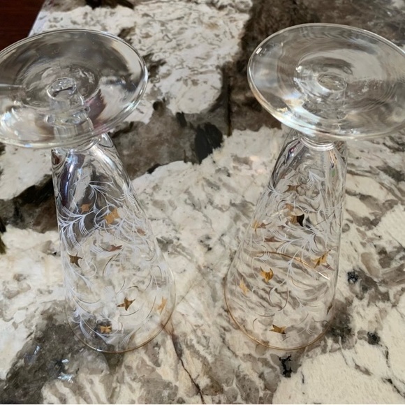 Vintage Libbey Royal Fern Pilsner Glasses 11 oz - Picture 3 of 3